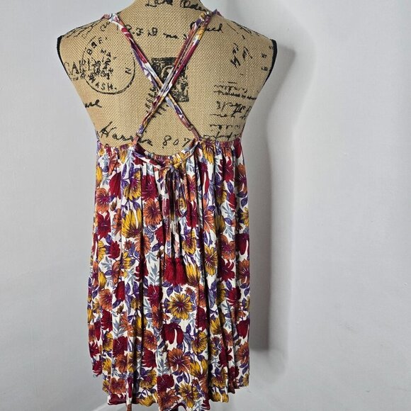 NWT Forever 21 Colorful Bohemian Floral Daisy Mini Dress - Picture 4 of 8